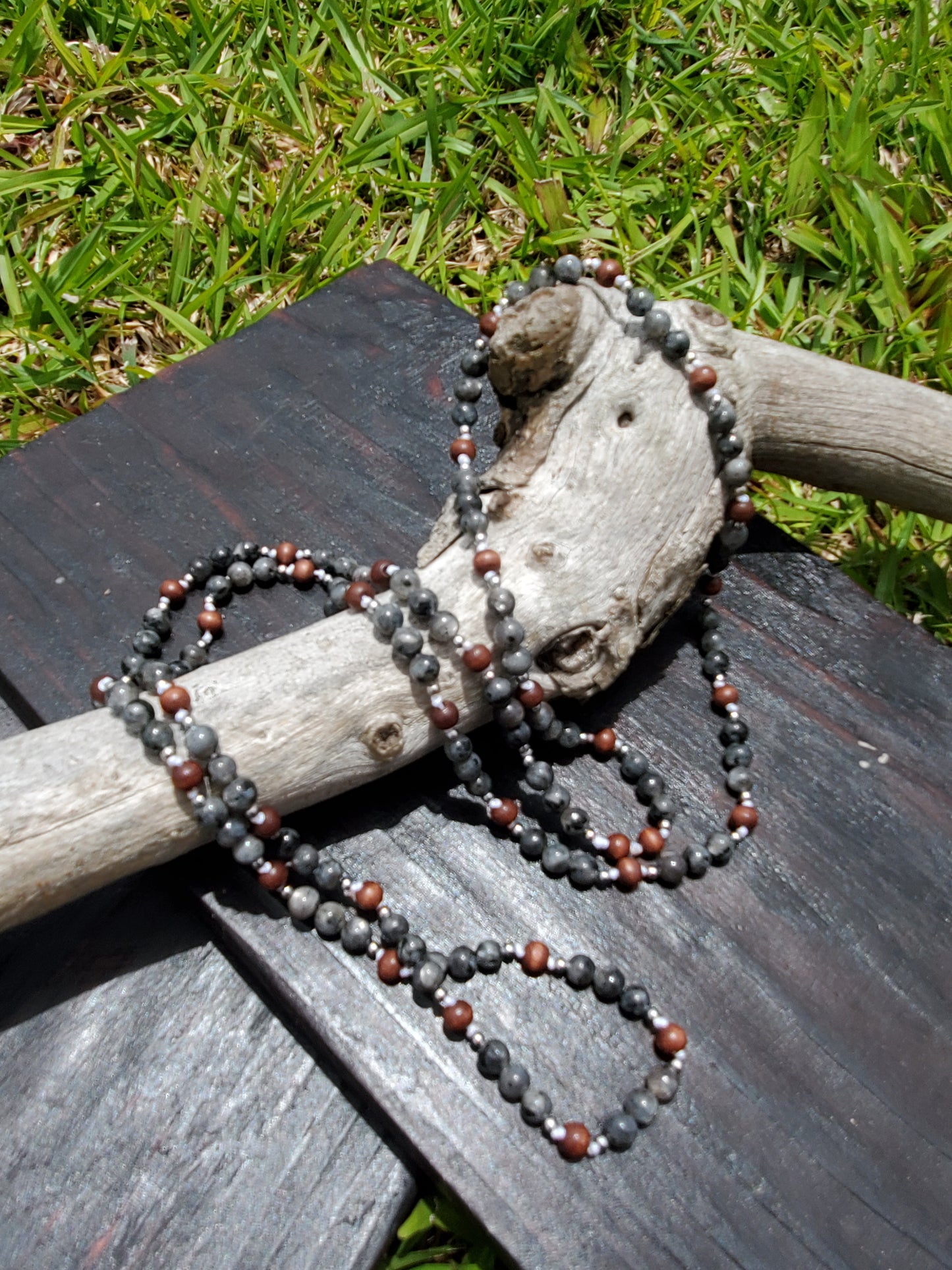 Knotted Gemstone Necklace Labradorite