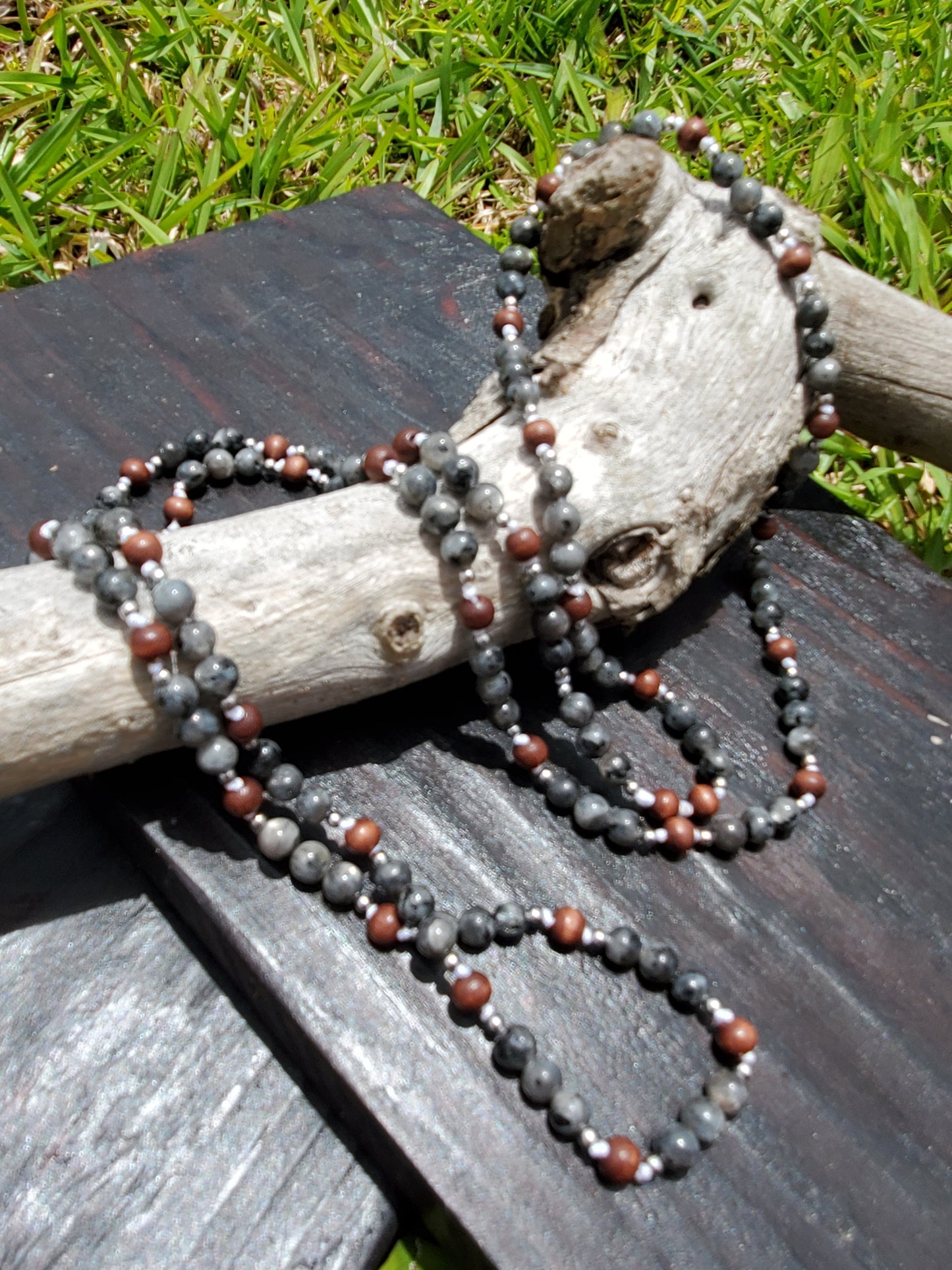 Knotted Gemstone Necklace Labradorite