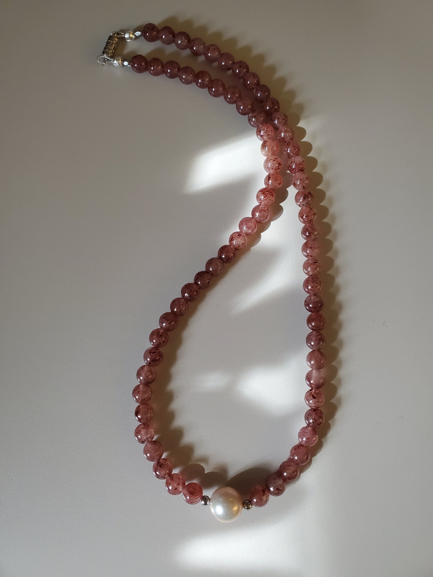 Gemstone Necklace Strawberry Quartz
