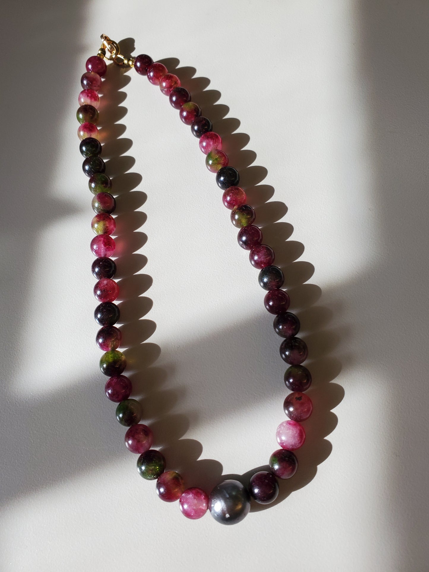 Gemstone Necklace Tourmaline & Tahitian