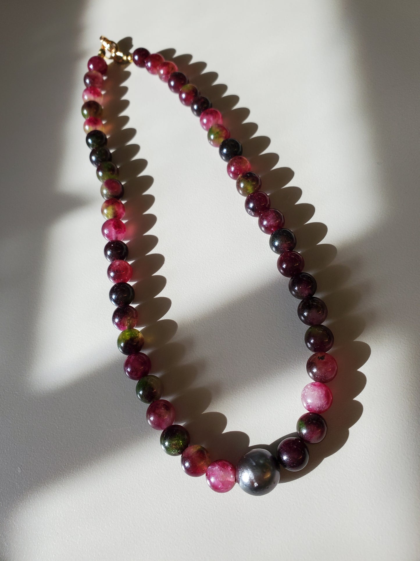 Gemstone Necklace Tourmaline & Tahitian