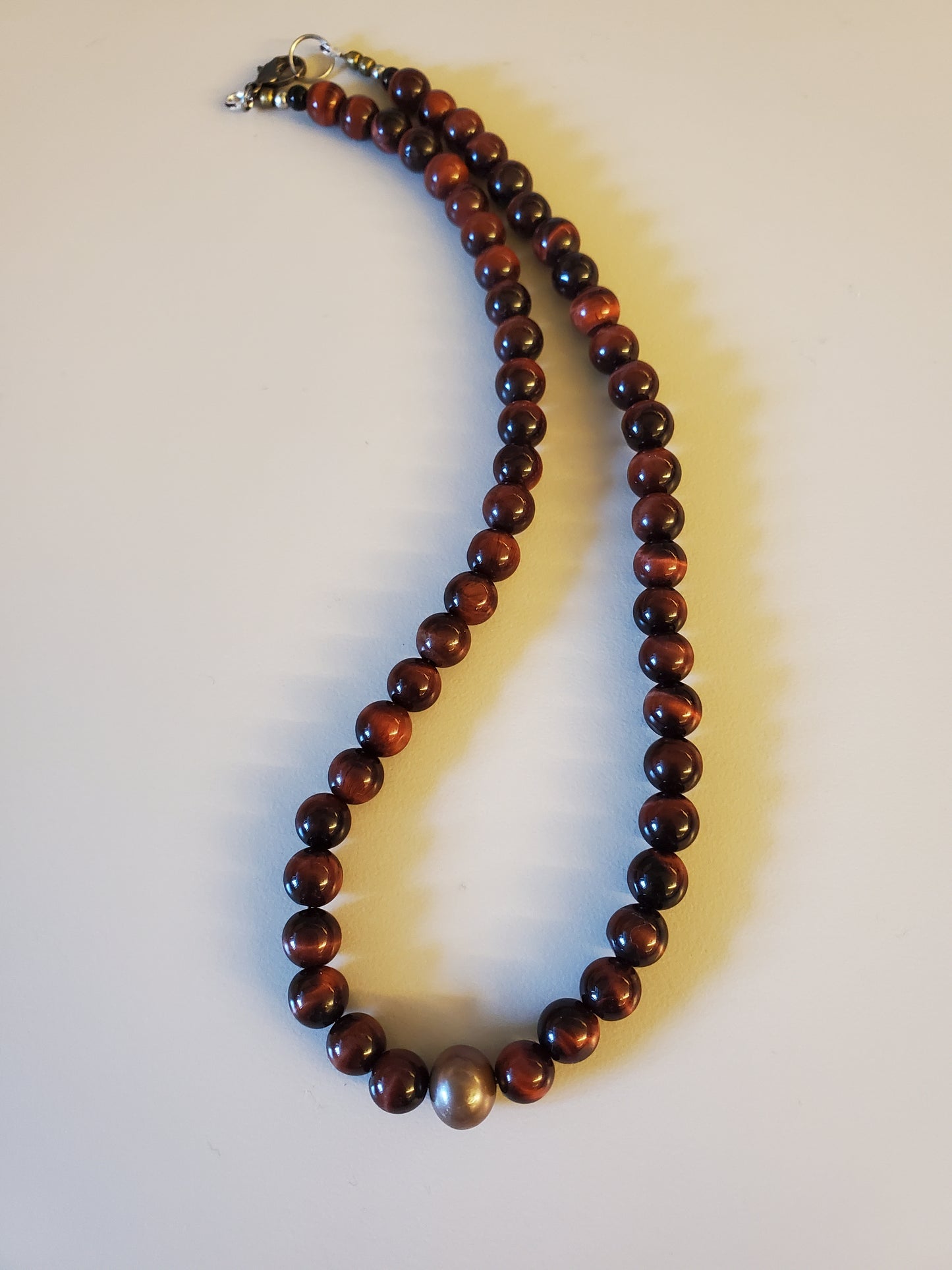Gemstone Necklace Red Tiger Eye