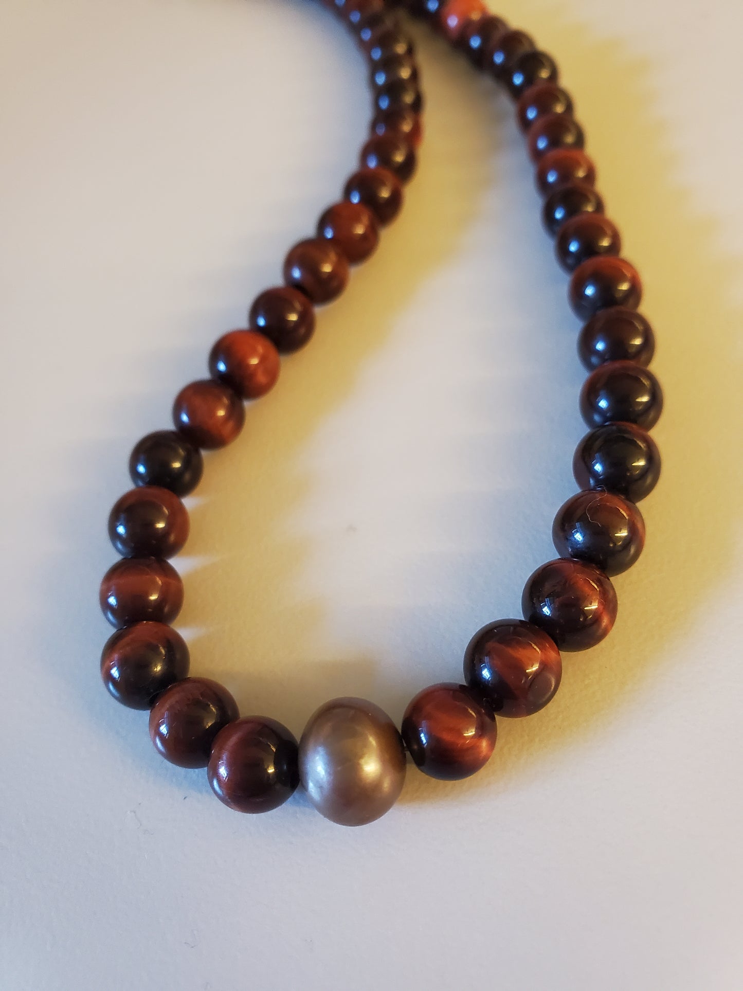 Gemstone Necklace Red Tiger Eye