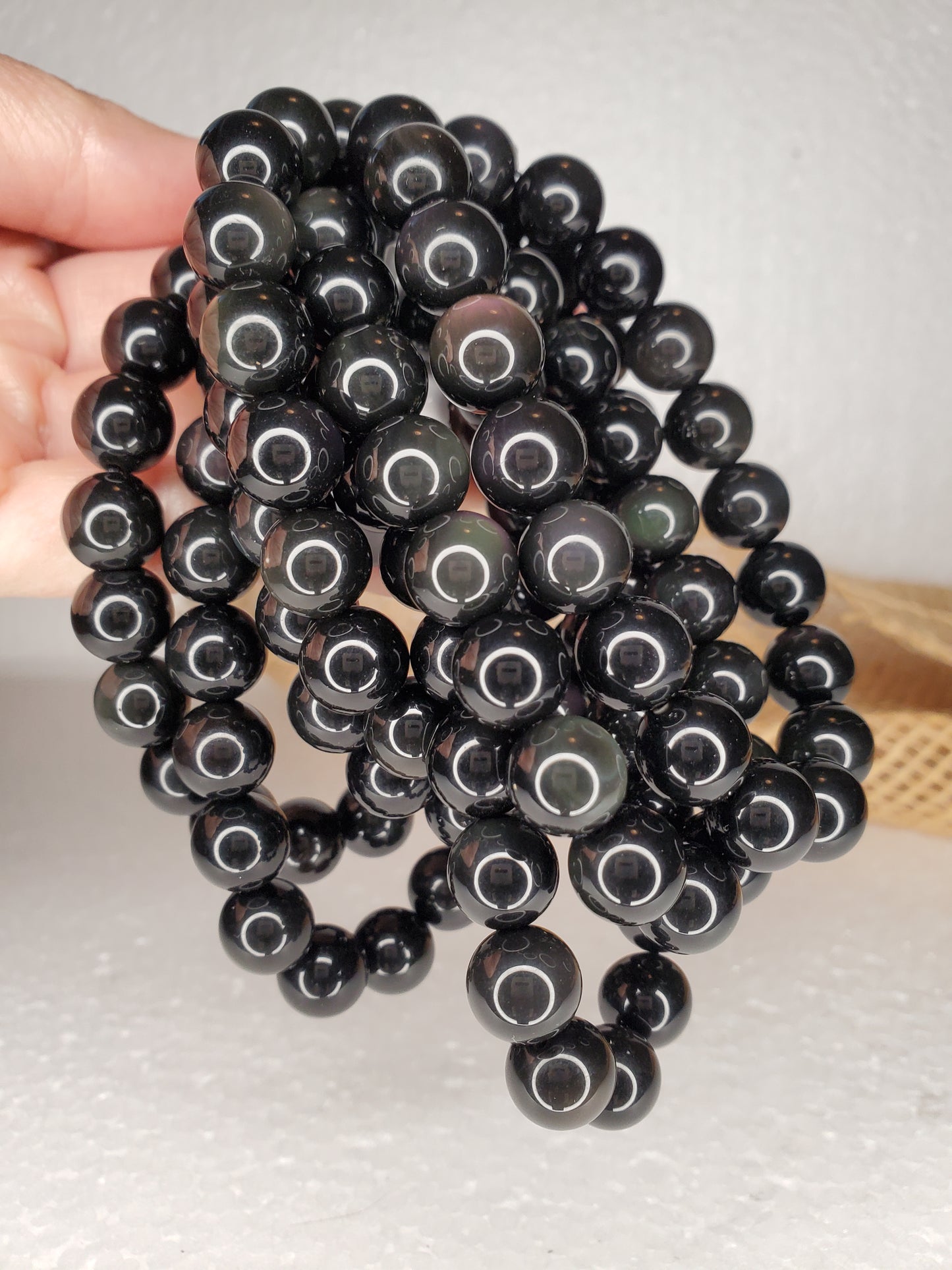 Golden Sheen Obsidian Stretch Bracelets