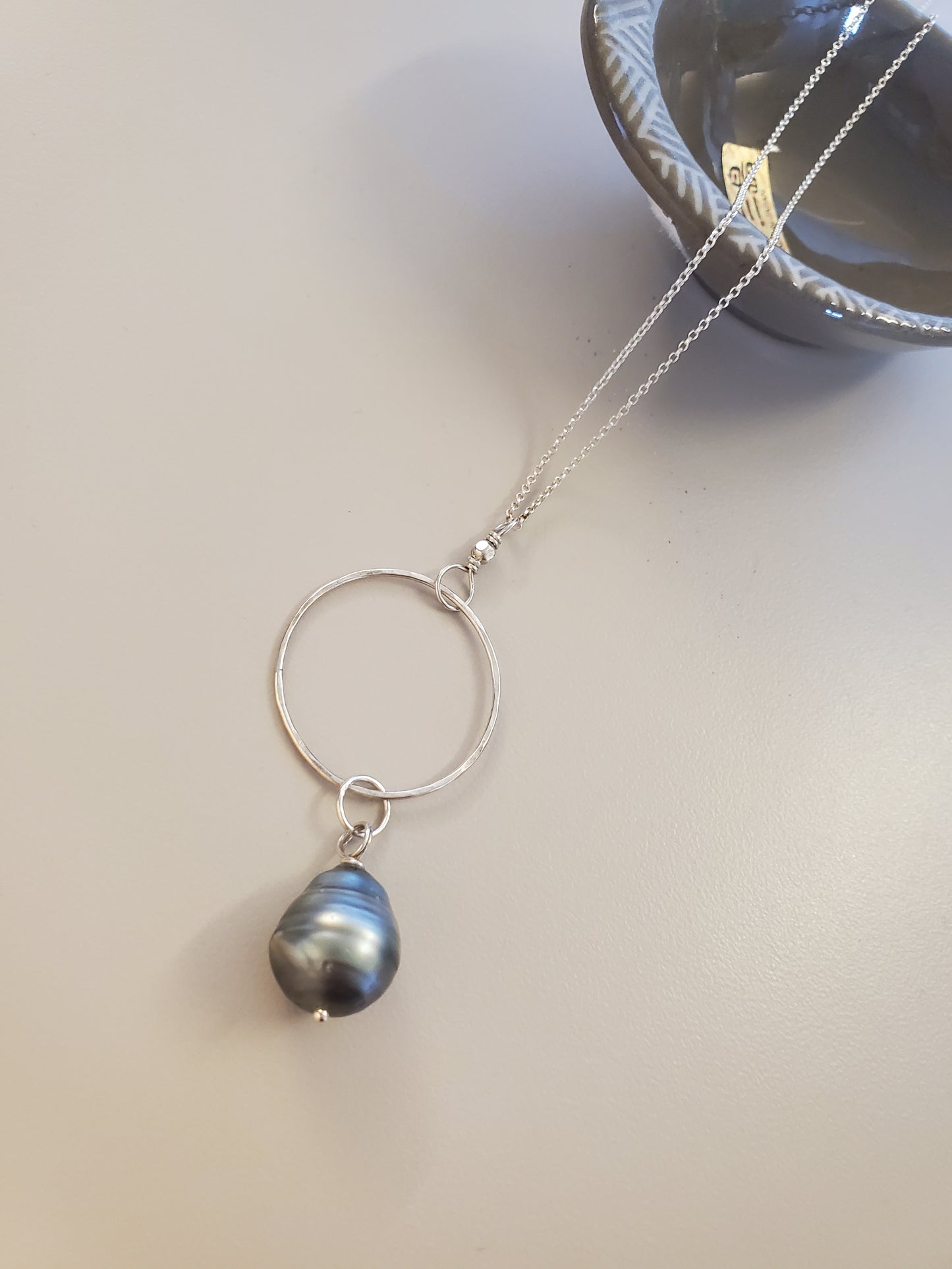 Tear Drop Tahitian Hoop Pendant