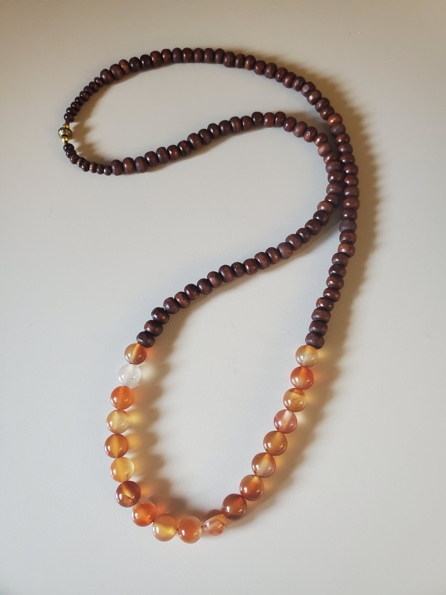 Carnelian & Cherry Wood Necklace