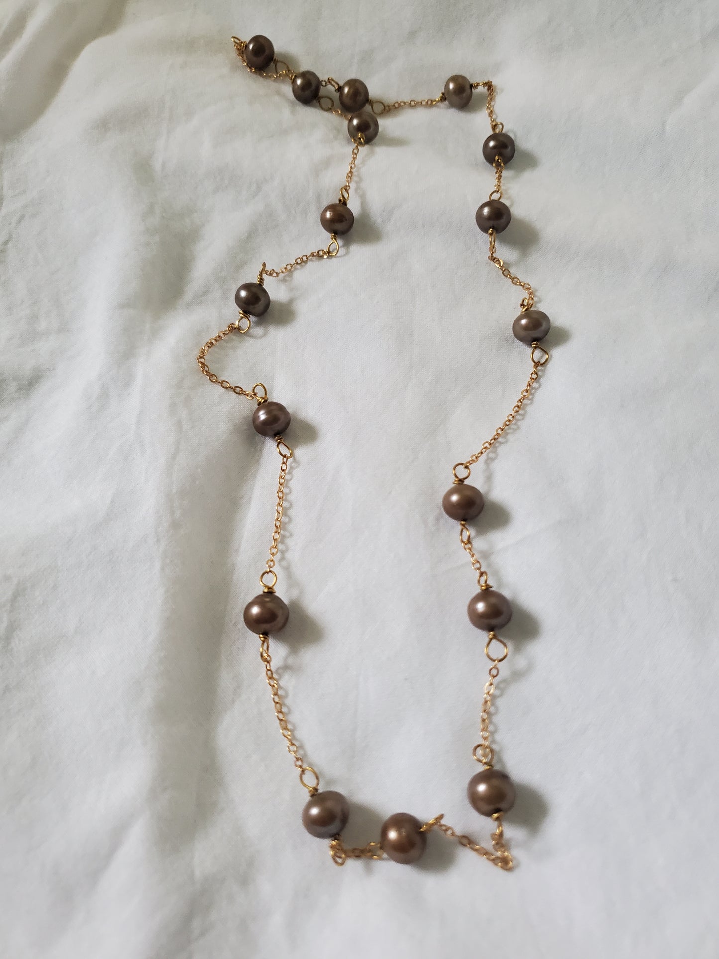 Chocolate Freshwater Pearl Chain