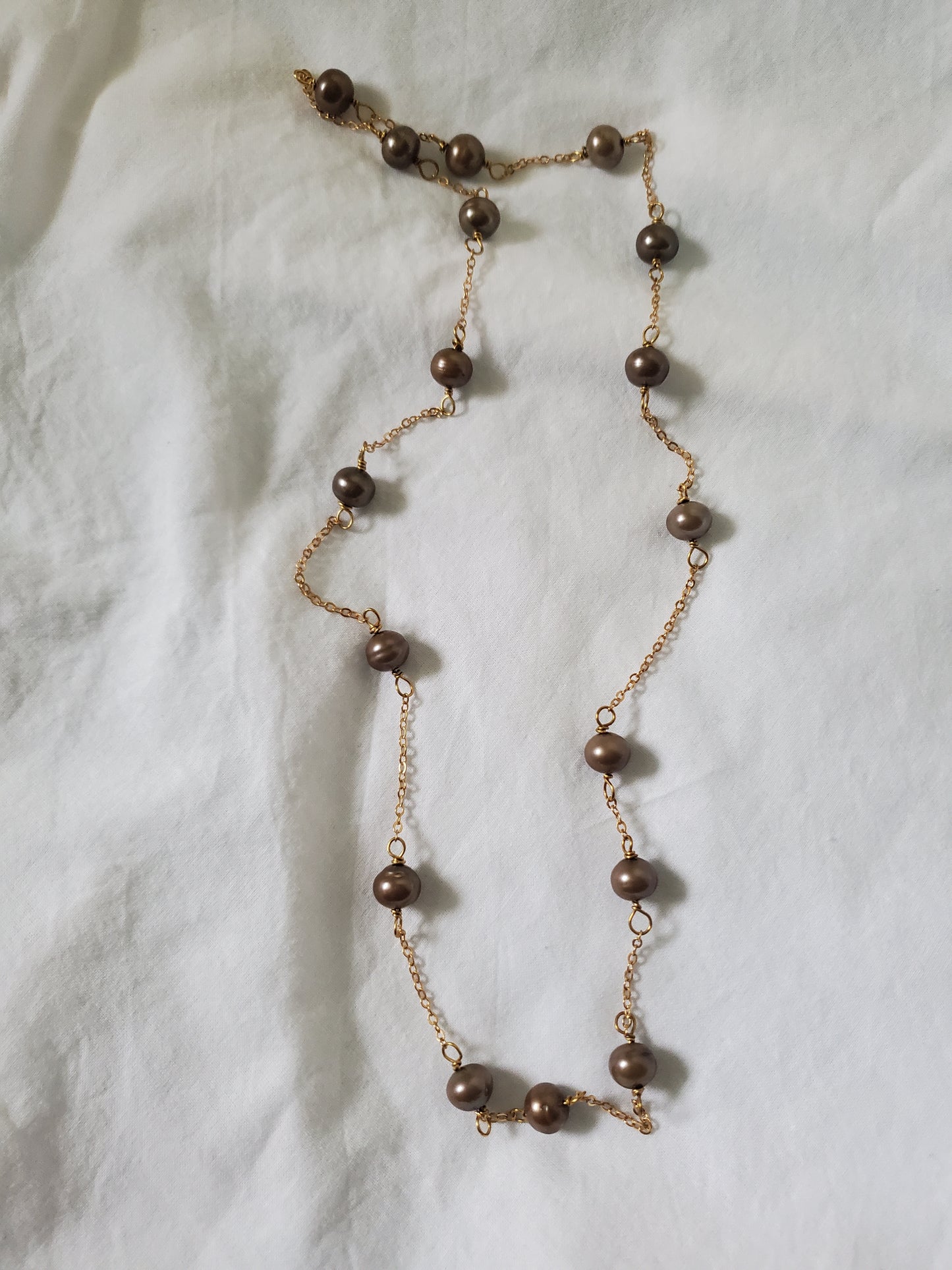 Chocolate Freshwater Pearl Chain