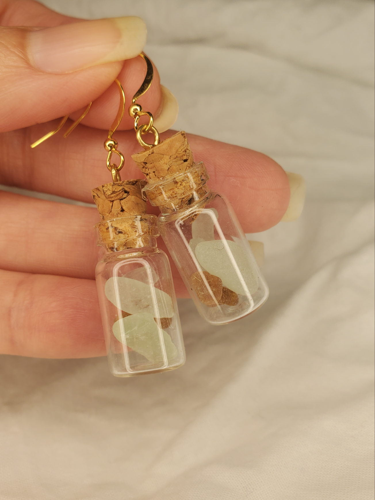 Ocean Bottle Charm Dangle Seaglass