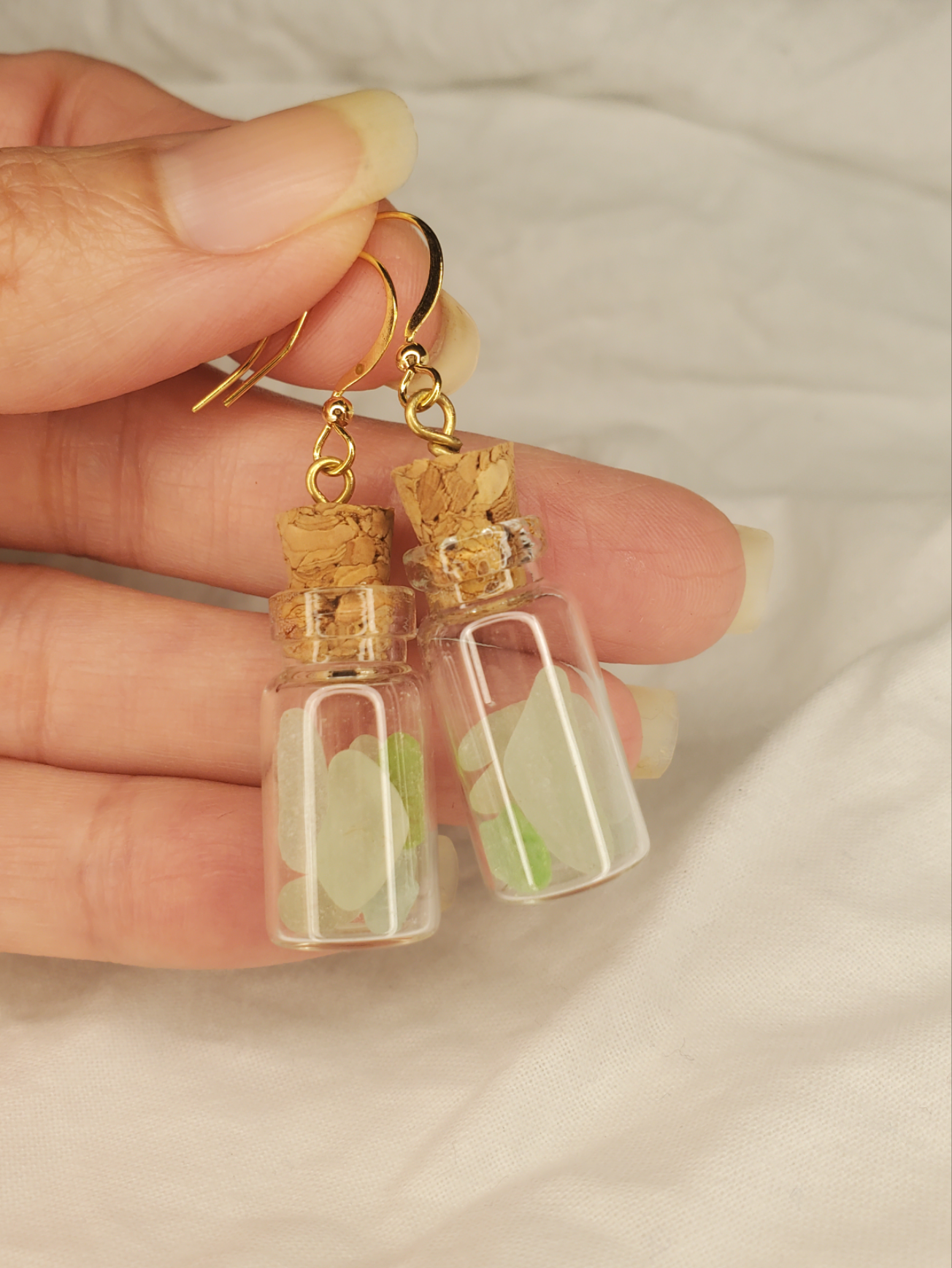 Ocean Bottle Charm Dangle Seaglass