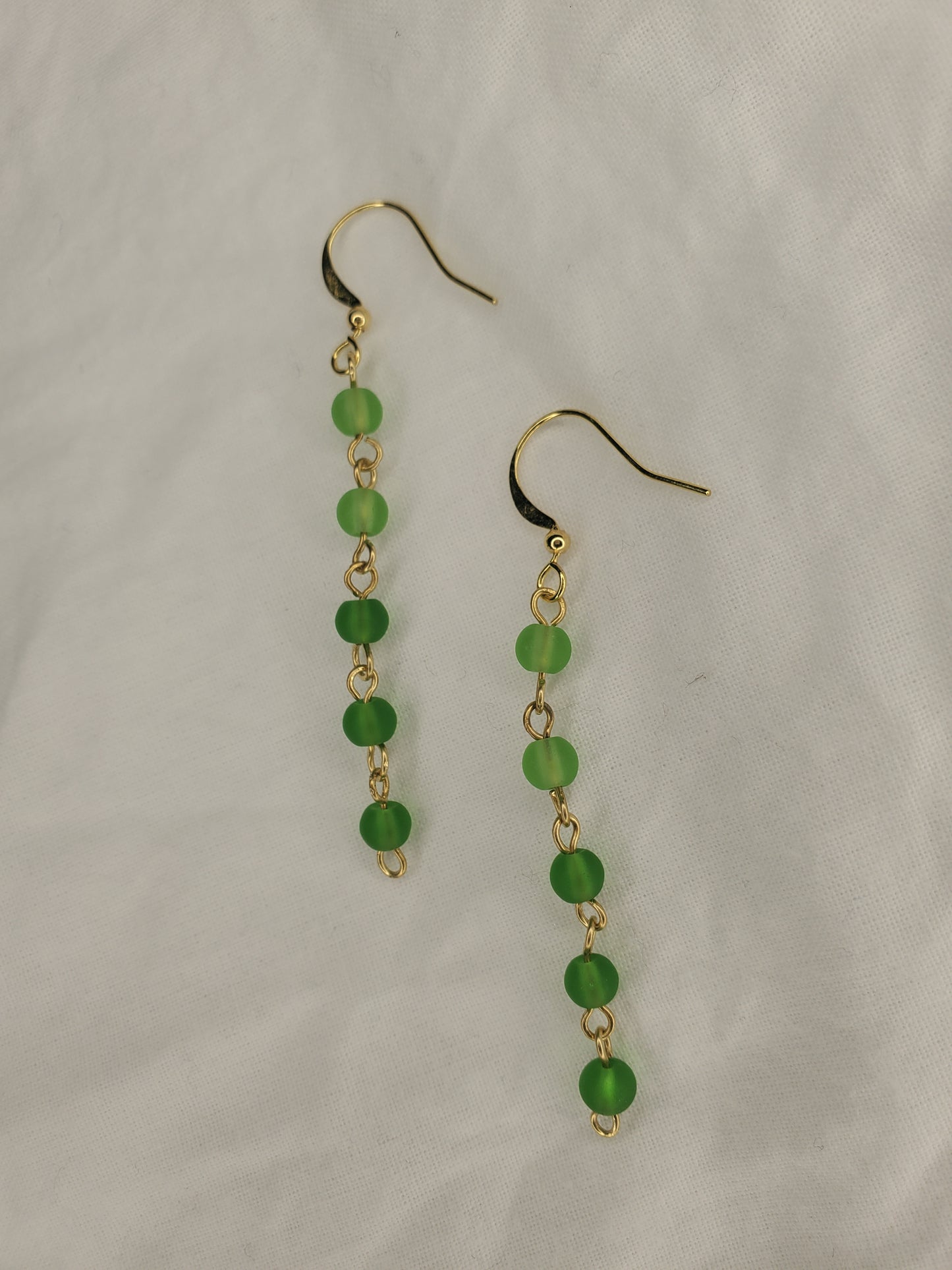 Sea Glass Bead Dangle Green Ombre