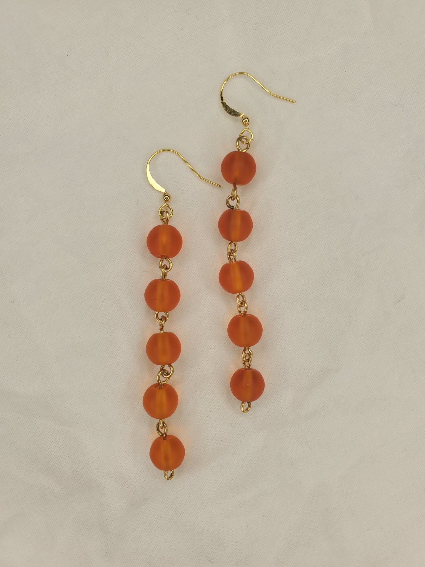 Sea Glass Bead Dangle Orange