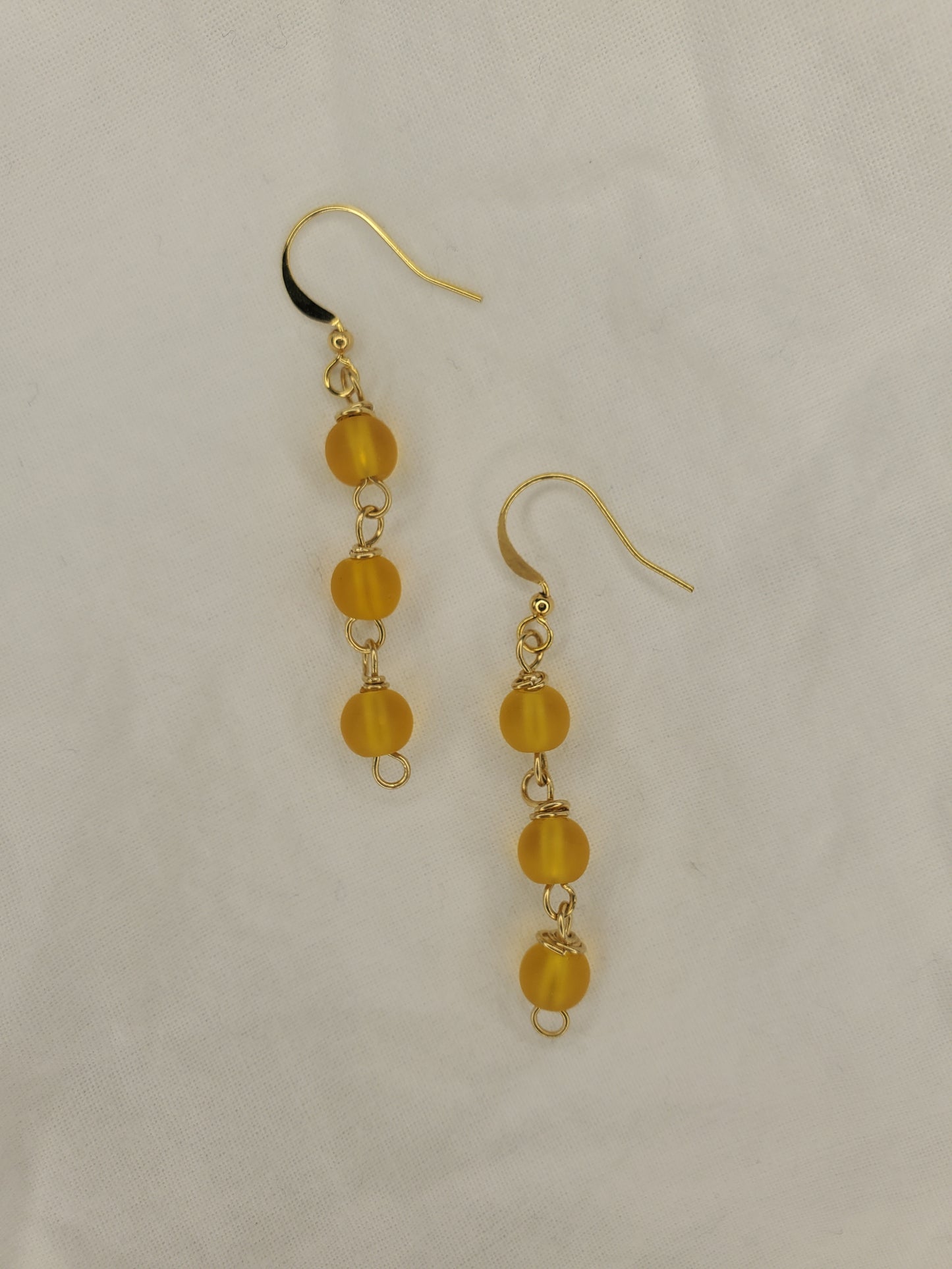 Sea Glass Bead Dangle Yellow