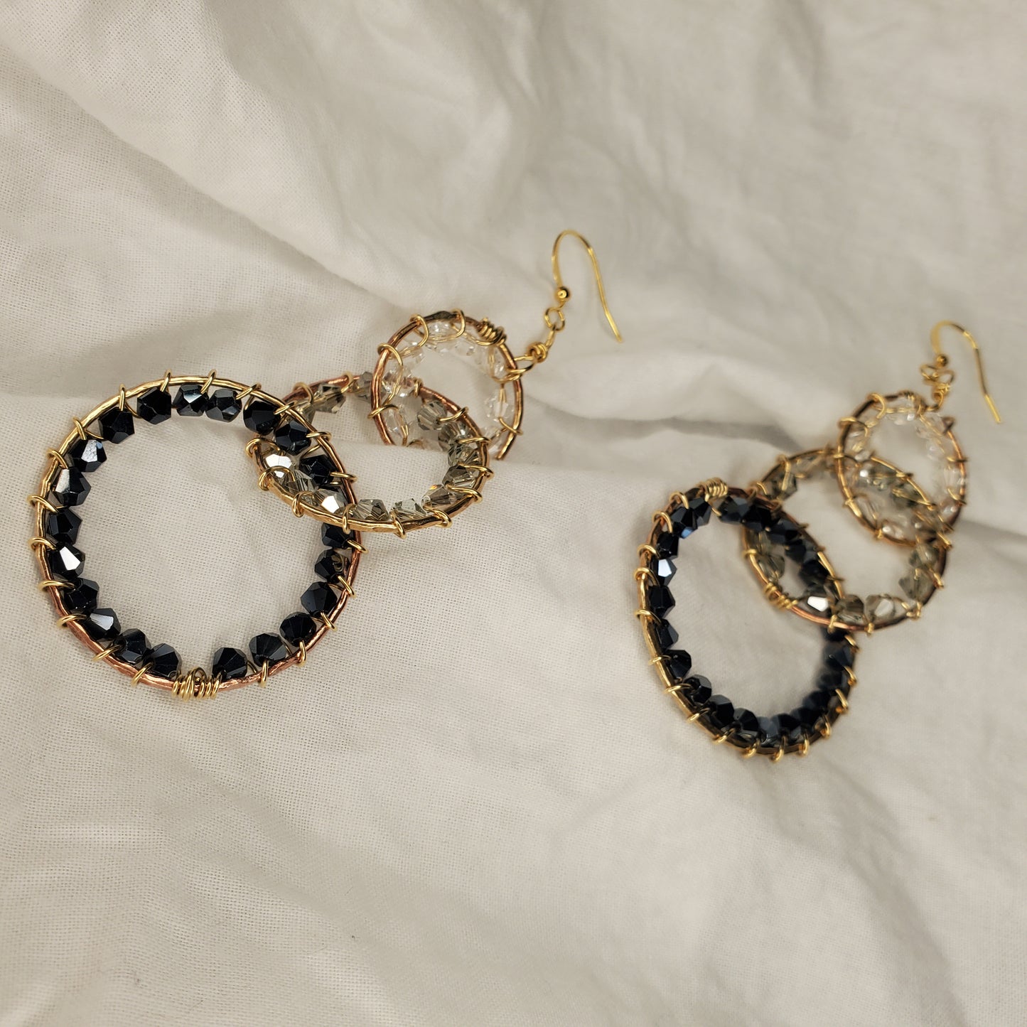 Trio Hoop Wrapped Crystals