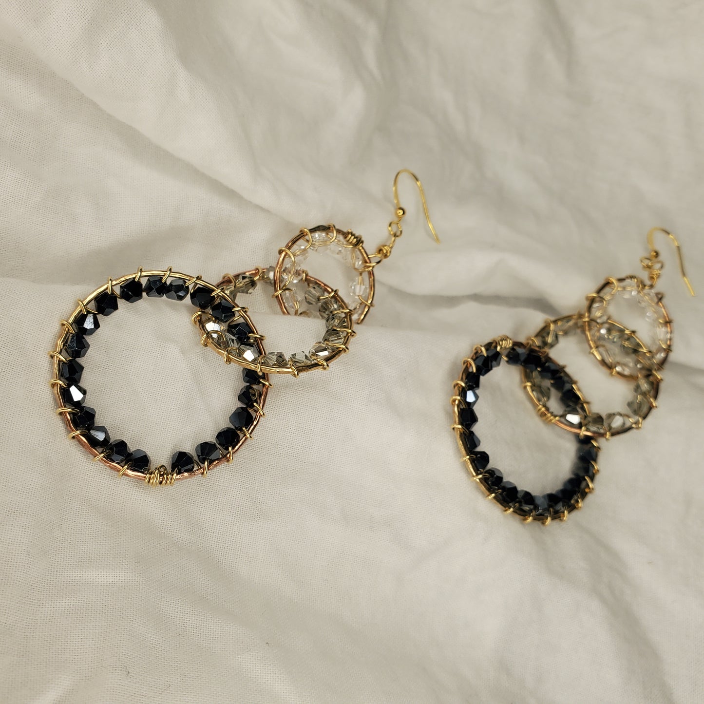 Trio Hoop Wrapped Crystals