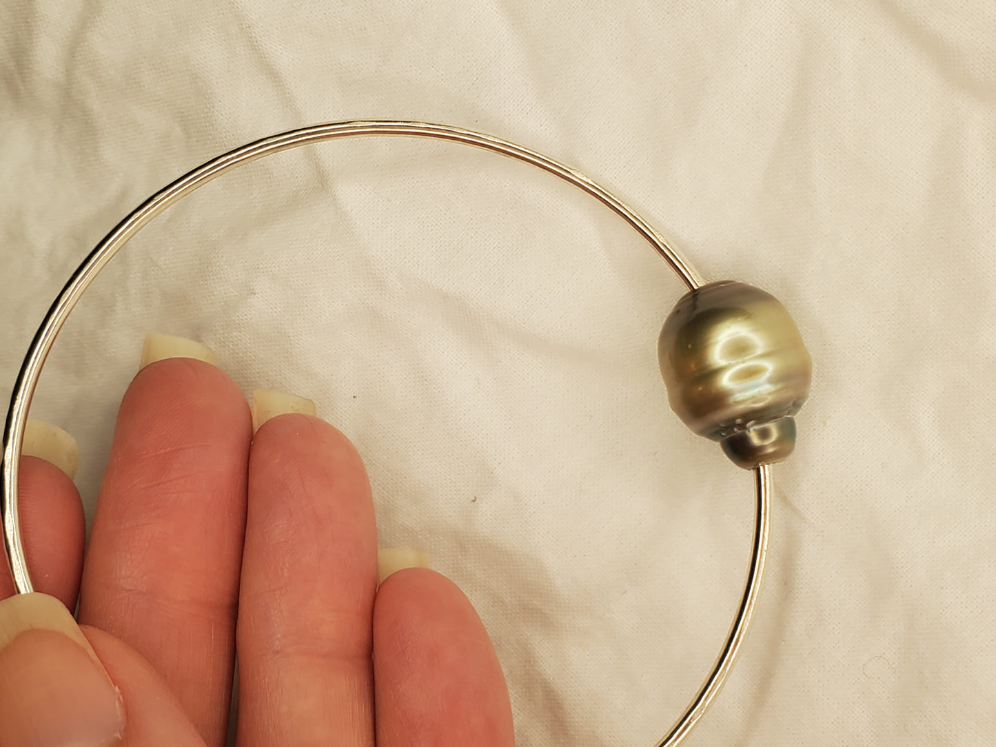 Large Tahitian Silver Bangle