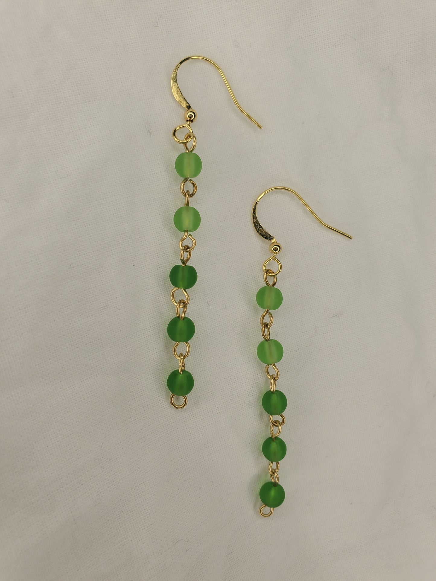 Sea Glass Bead Dangle Green Ombre