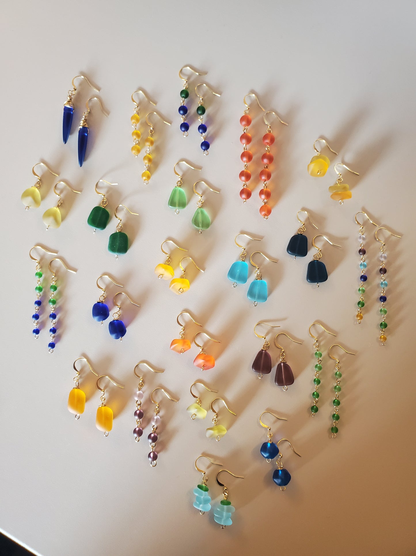 Sea Glass Bead Dangle Green/Blue