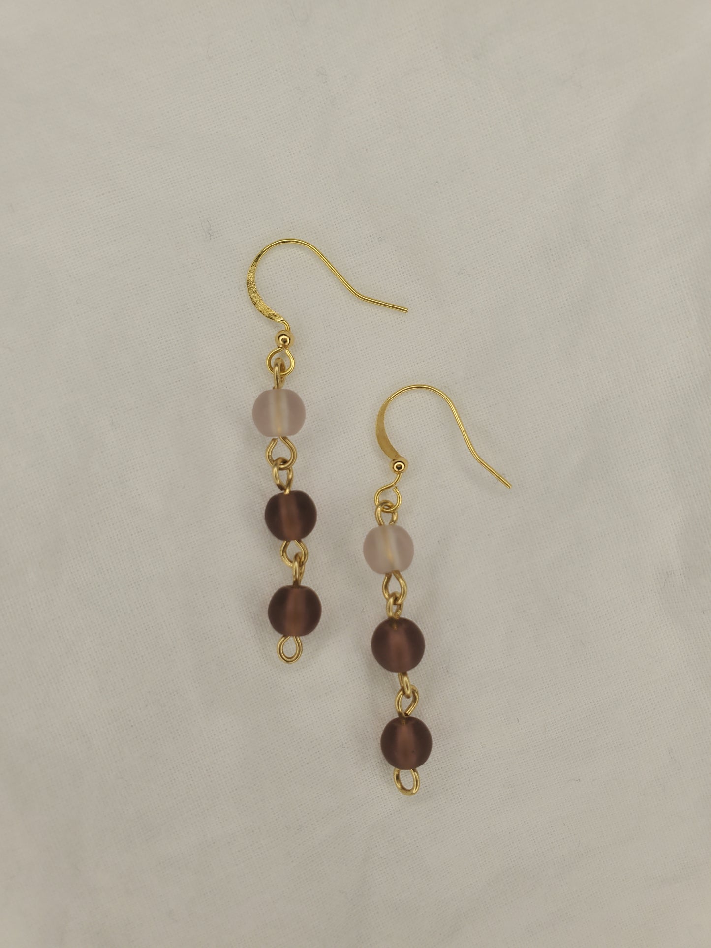 Sea Glass Bead Dangle Purple
