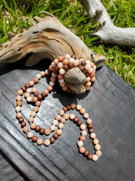 Knotted Gemstone Necklace Pink Aventurine