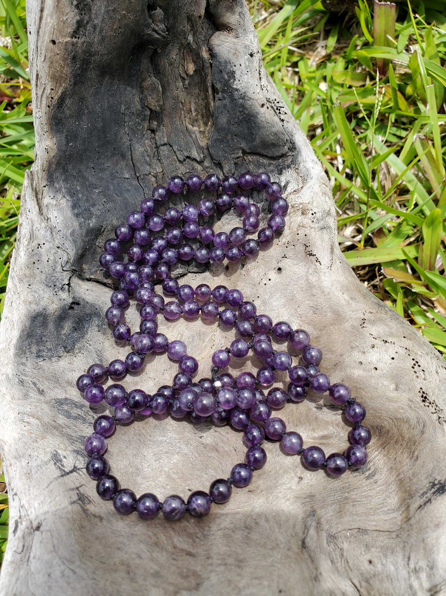 Knotted Gemstone Necklace Amethyst