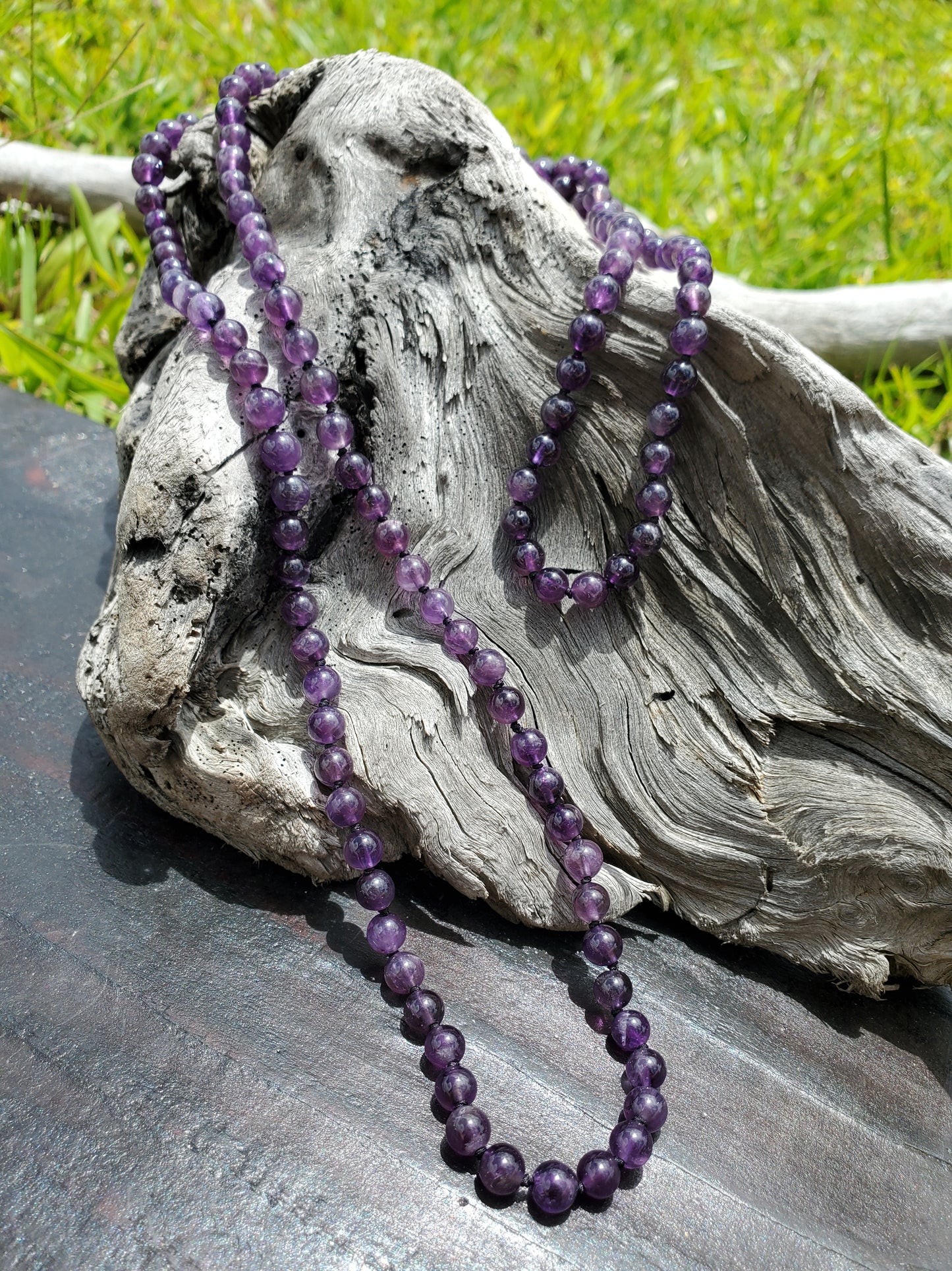 Knotted Gemstone Necklace Amethyst