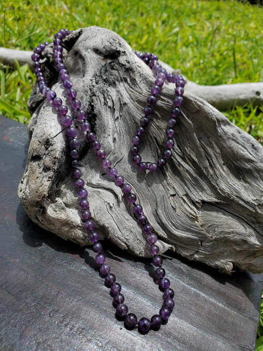 Knotted Gemstone Necklace Amethyst