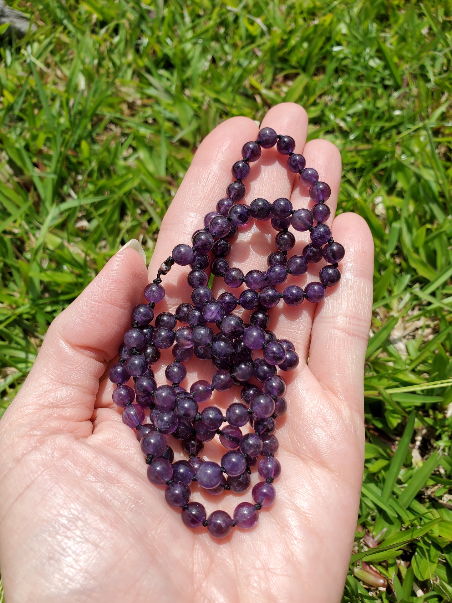 Knotted Gemstone Necklace Amethyst