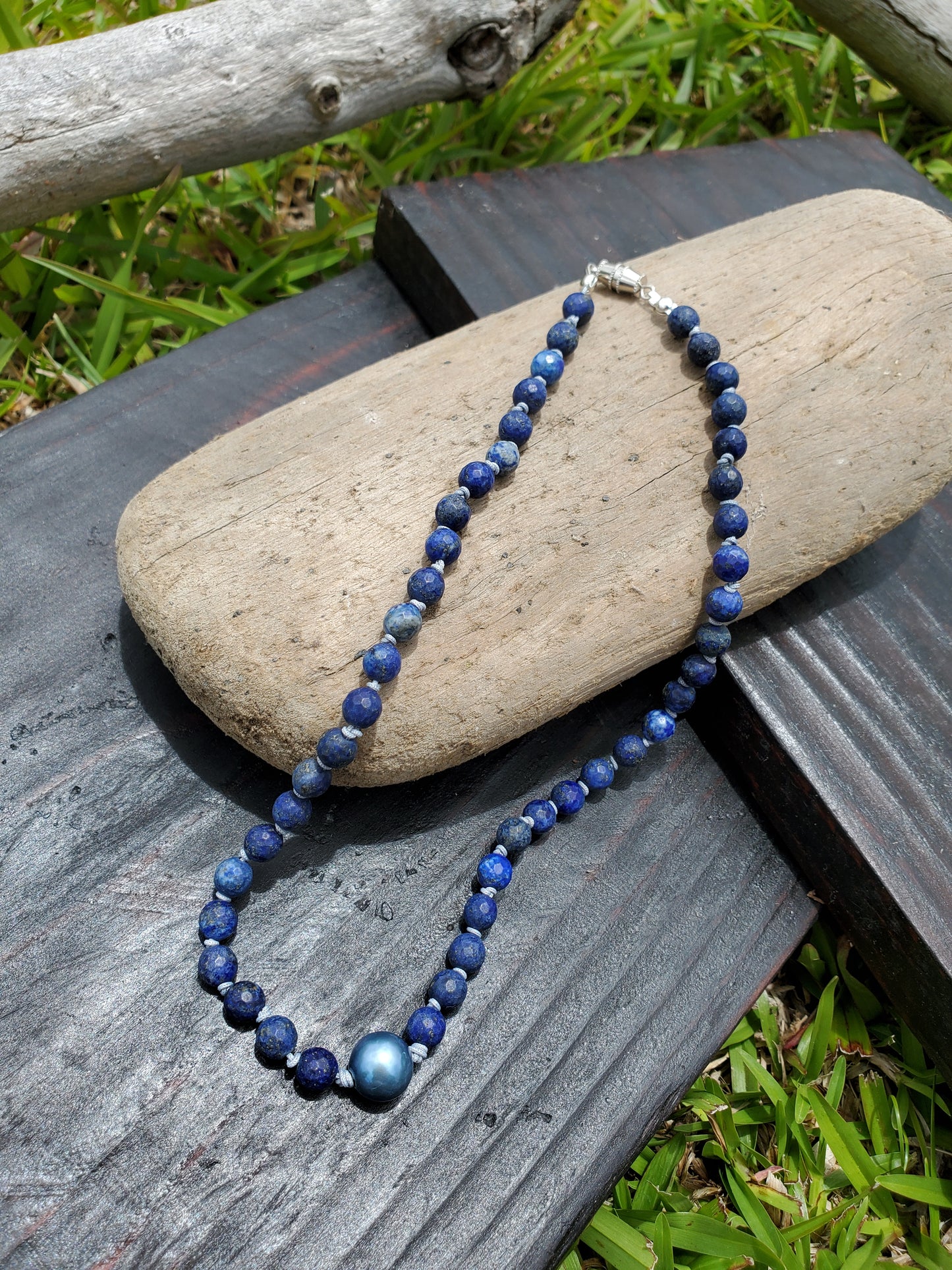 Knotted Gemstone Necklace Agate