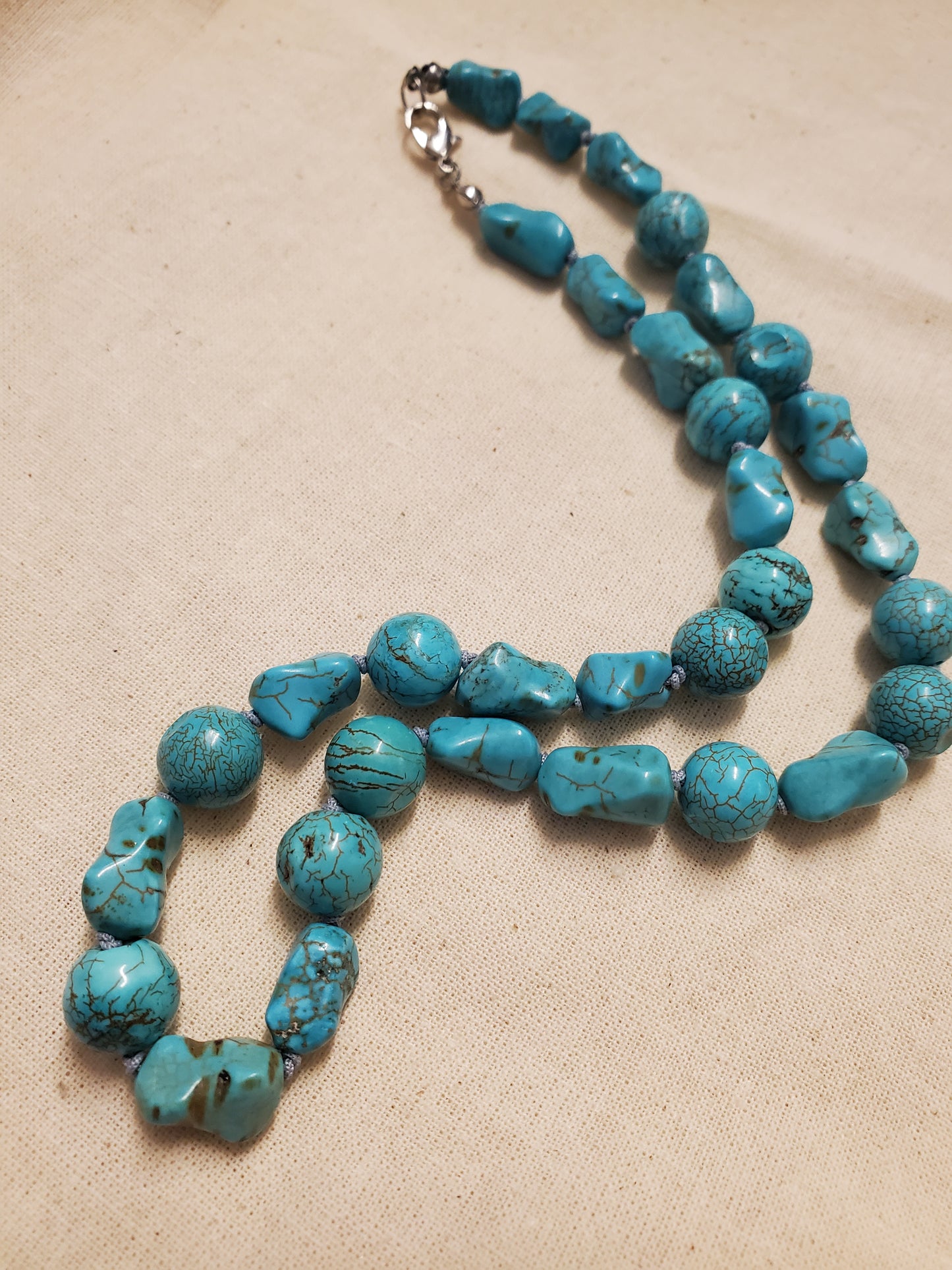 Knotted Faux Turquoise Necklace