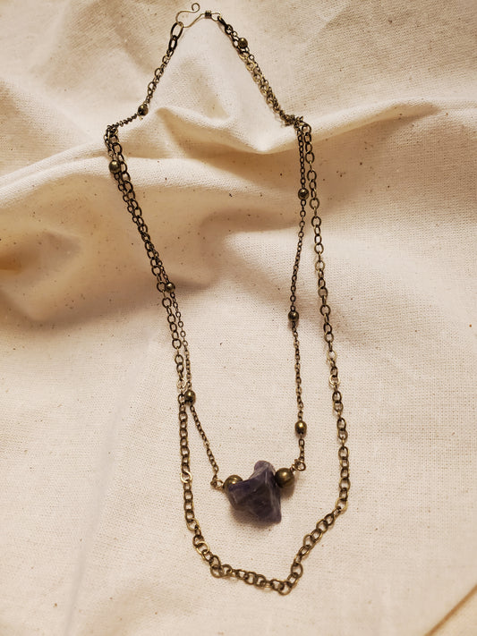 Antique Brass Amethyst