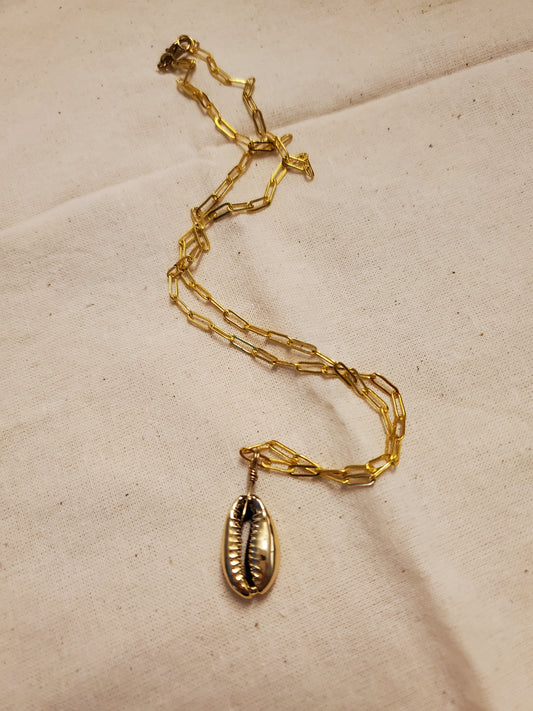 Brass Cowrie Necklace