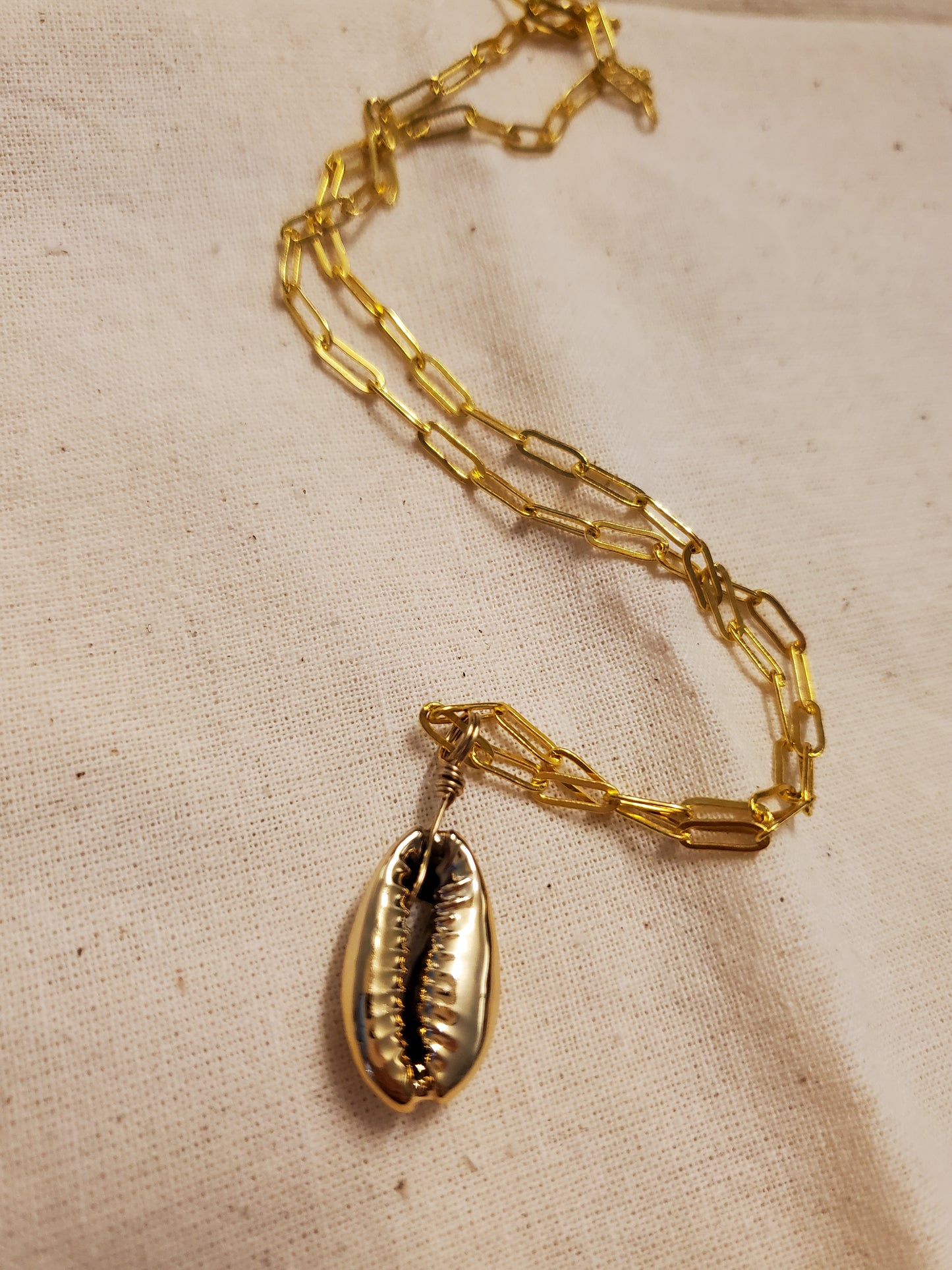 Brass Cowrie Necklace