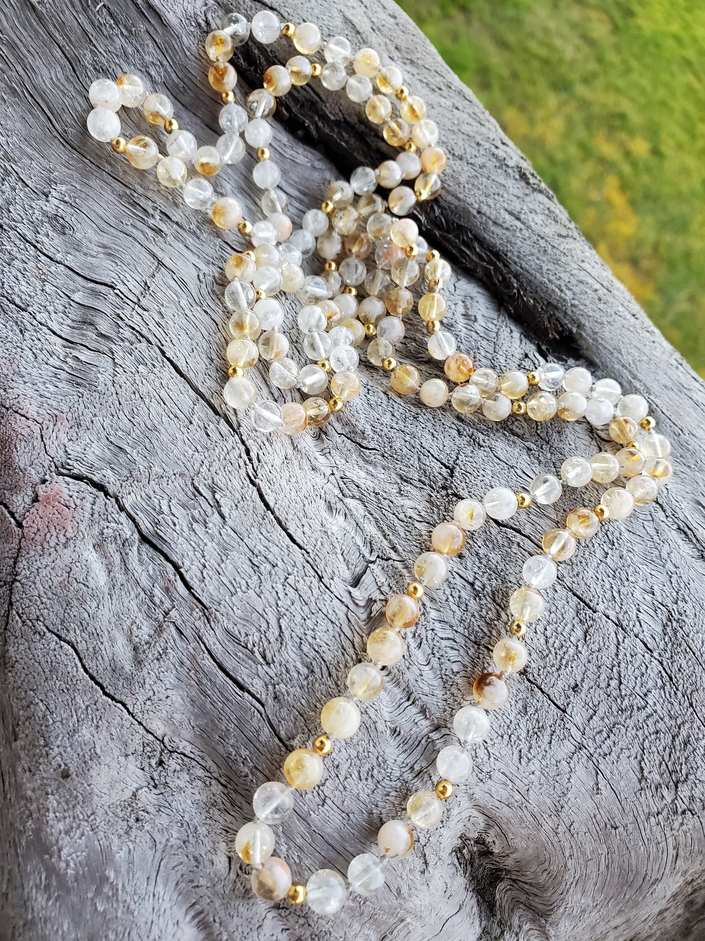 Knotted Gemstone Necklace Citrine