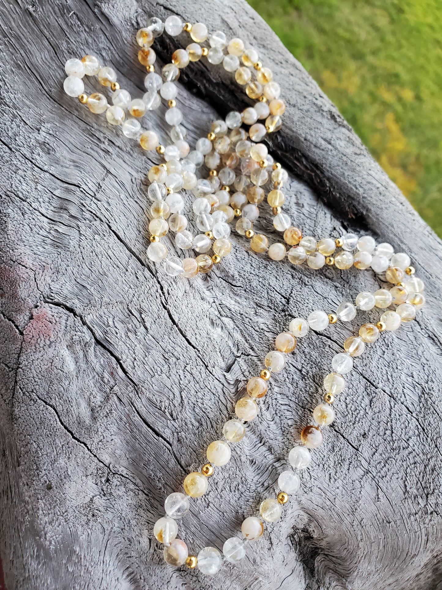 Knotted Gemstone Necklace Citrine