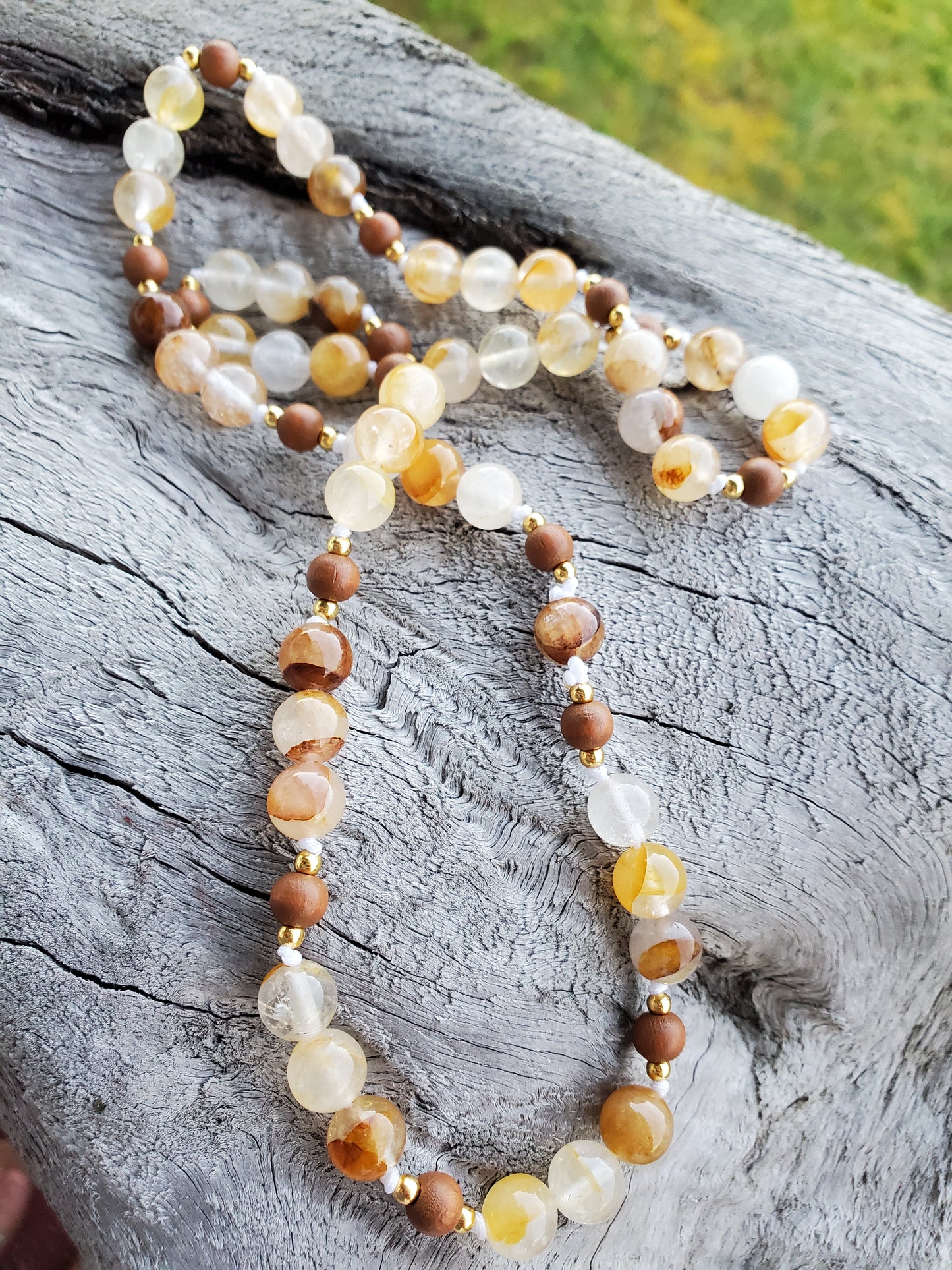 Knotted Gemstone Necklace Citrine