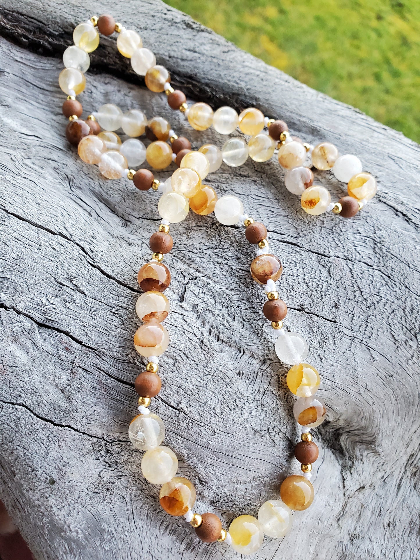 Knotted Gemstone Necklace Citrine