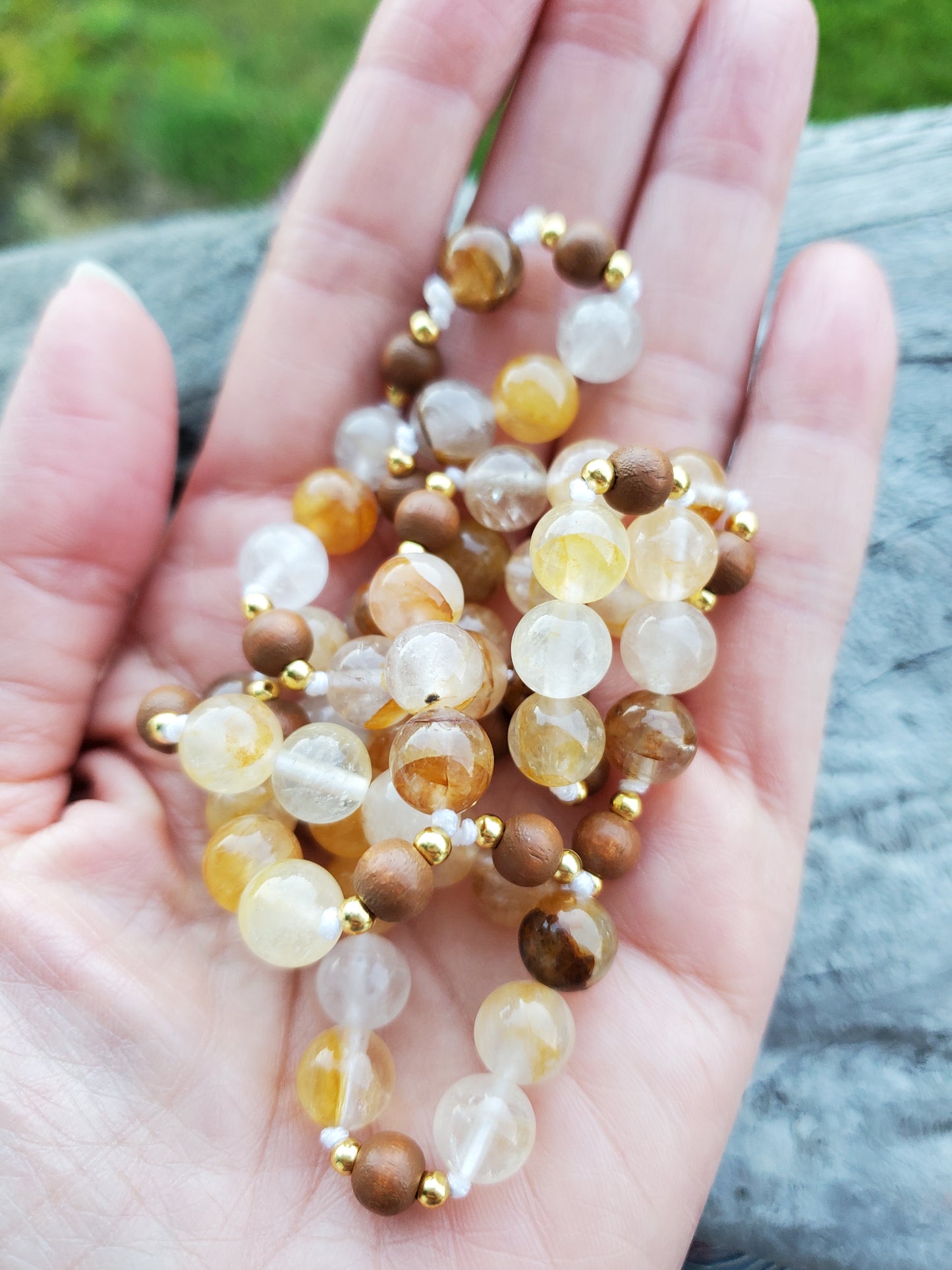 Knotted Gemstone Necklace Citrine