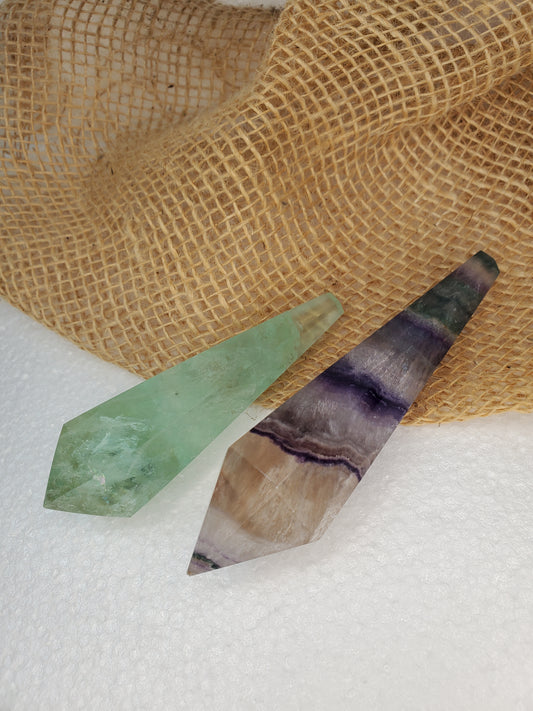 Green/Rainbow Fluorite Wand B