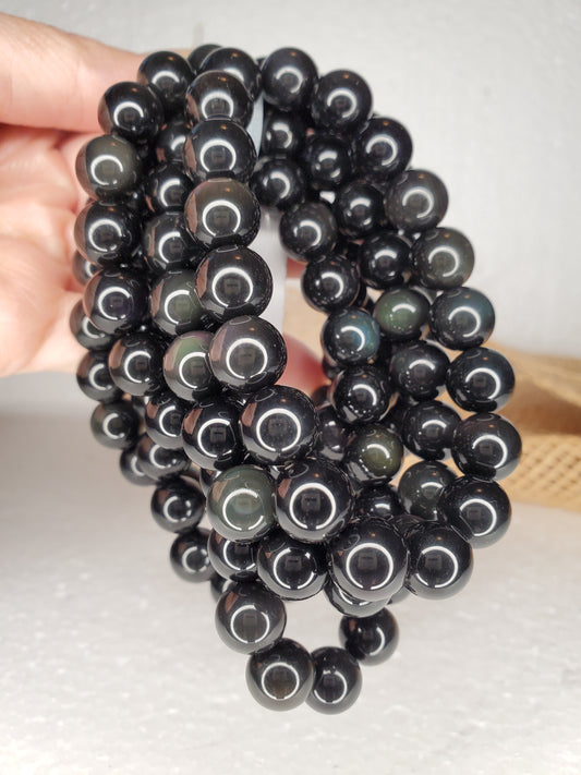 Golden Sheen Obsidian Stretch Bracelets