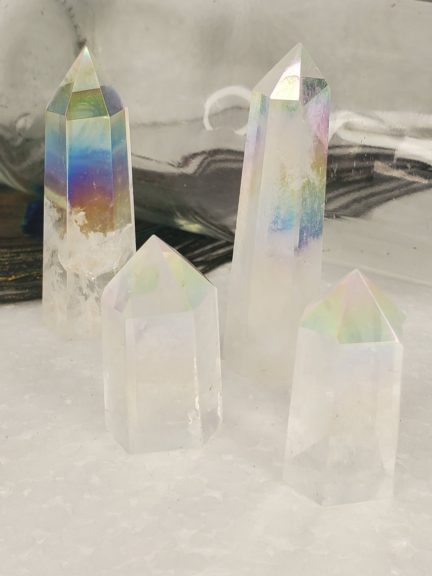 Clear Aura Quartz Mini Tower-G