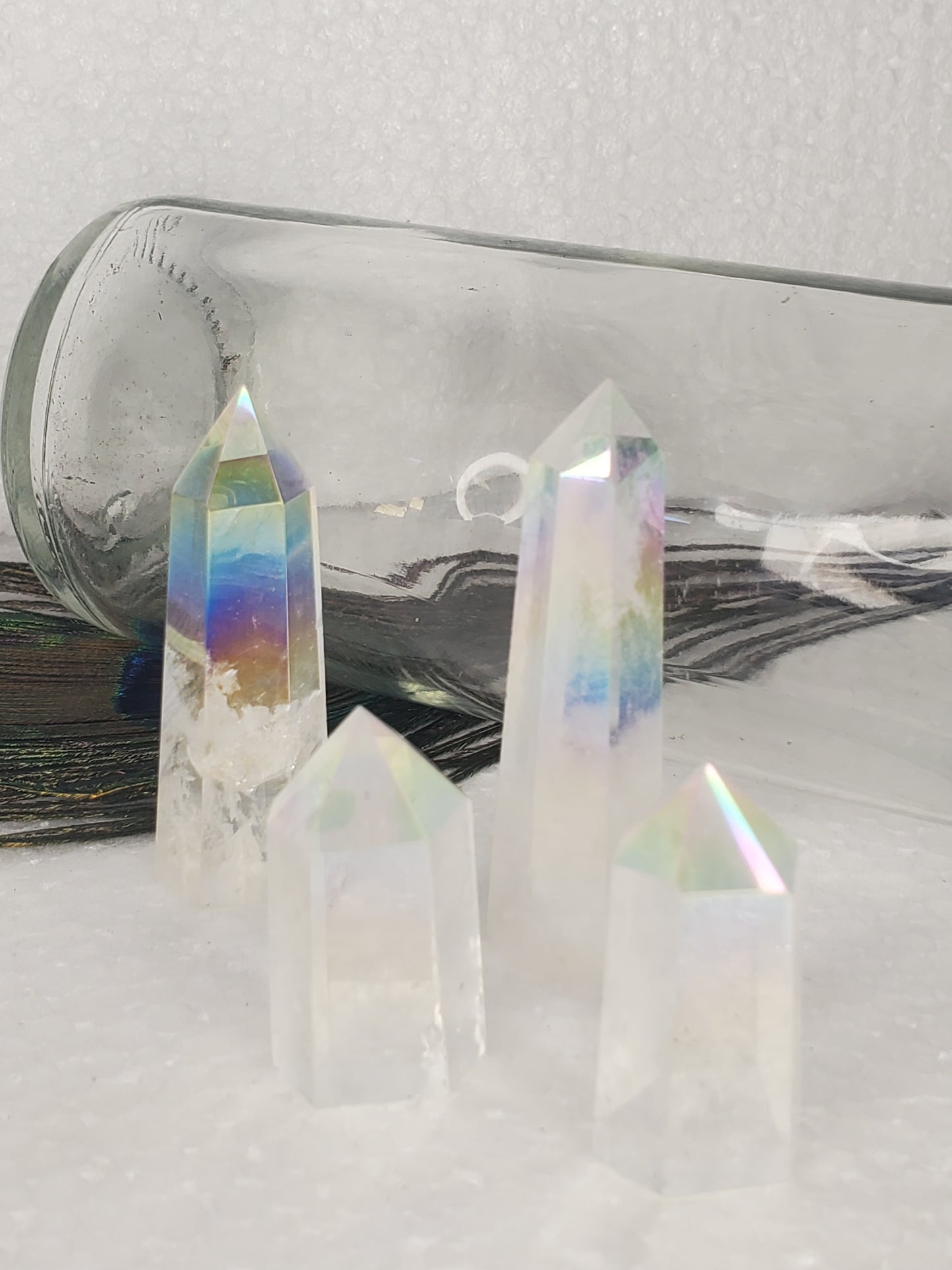 Clear Aura Quartz Mini Tower-E