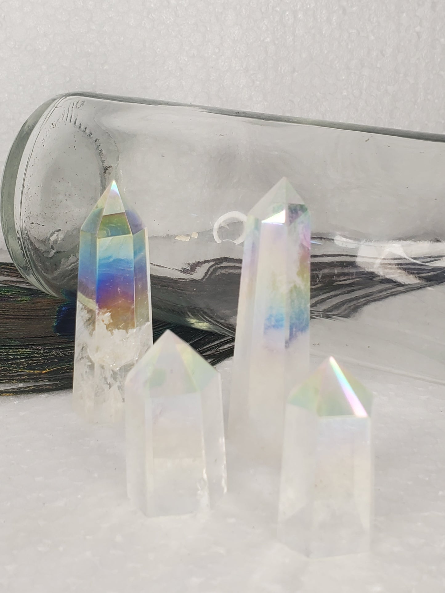 Clear Aura Quartz Mini Tower-D