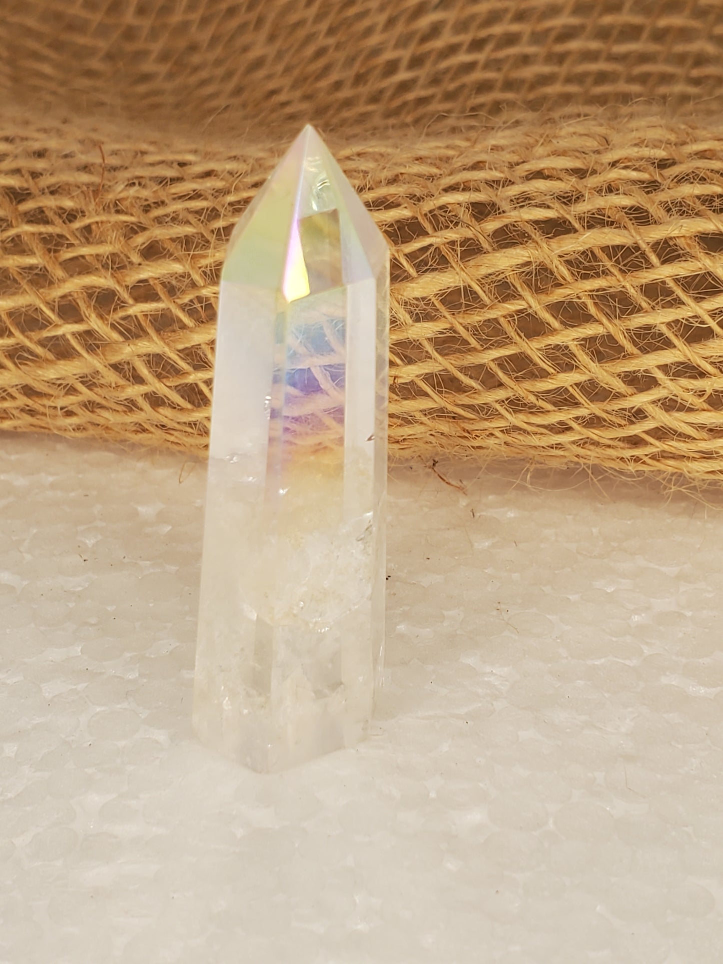 Clear Aura Quartz Mini Tower-F