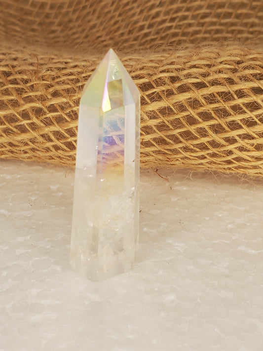 Clear Aura Quartz Mini Tower-F