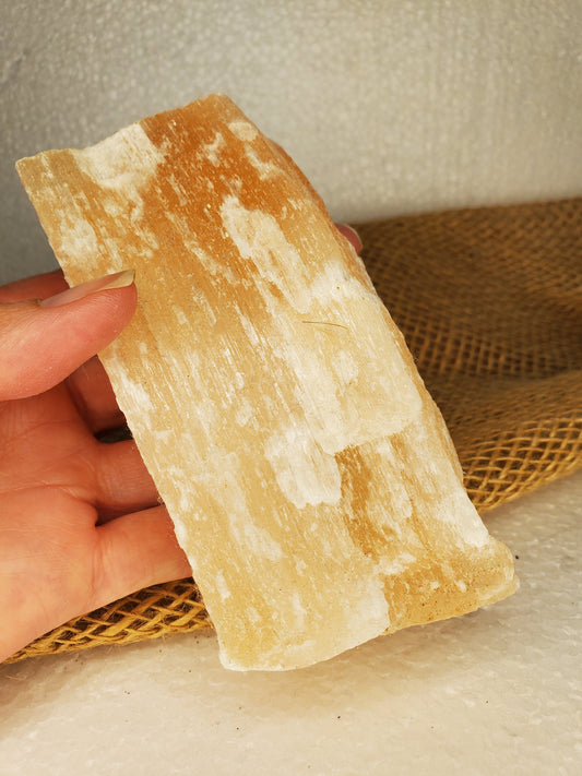 Peach Selenite Block