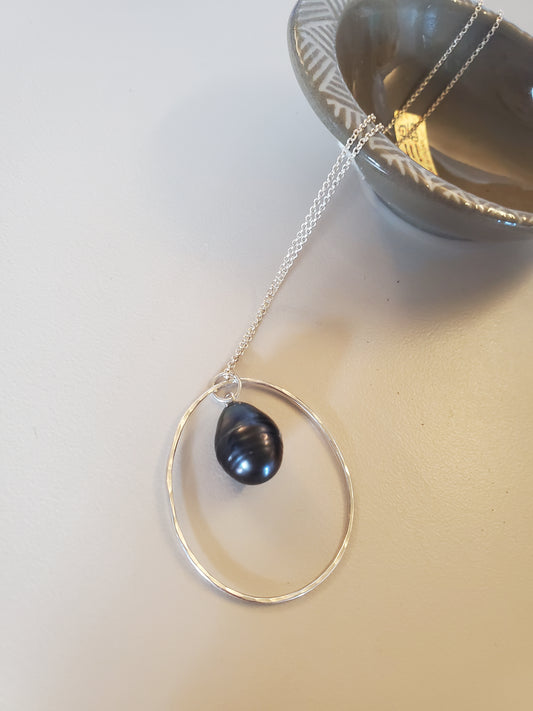 Tear Drop Tahitian Hoop Pendant