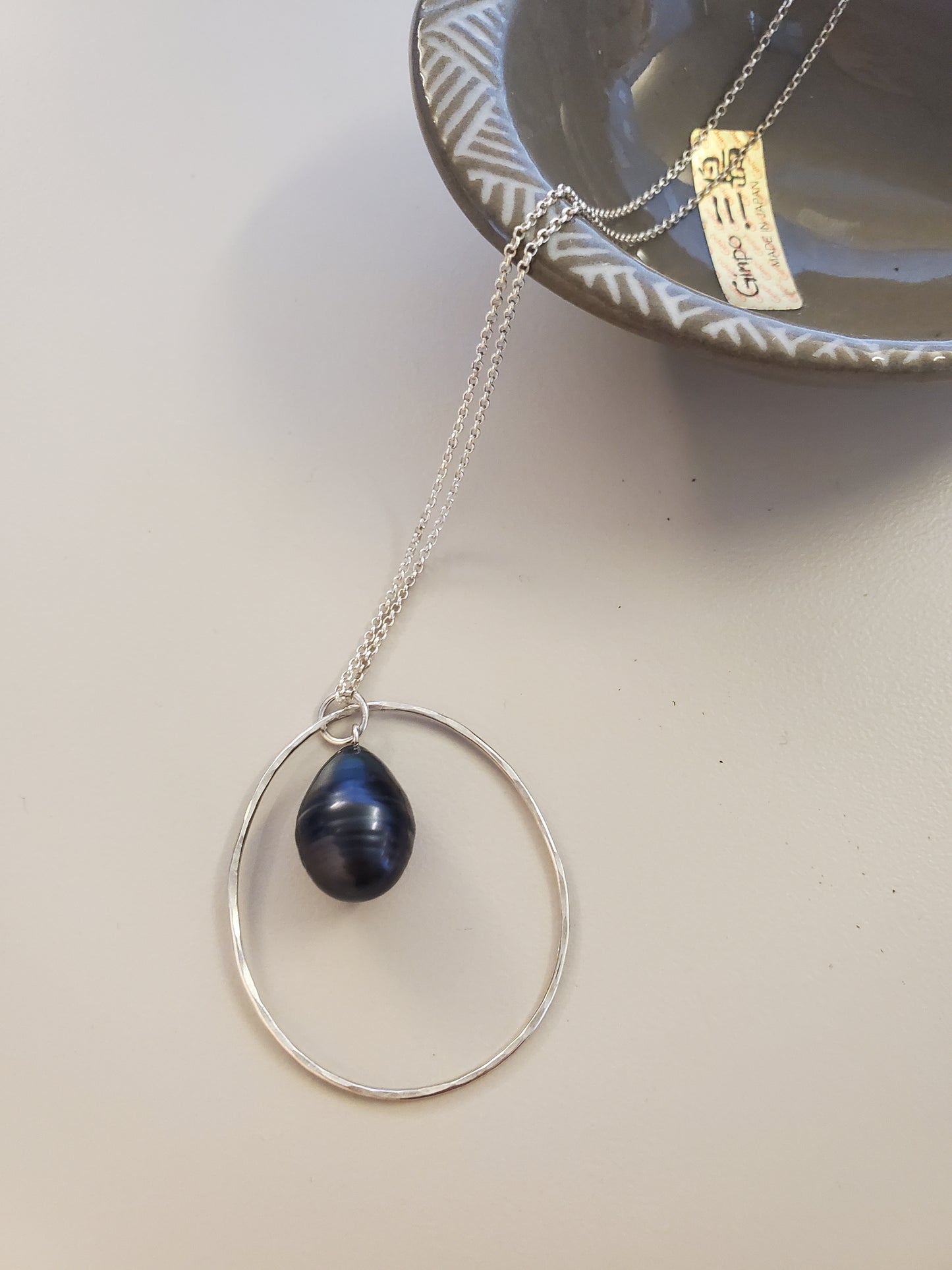 Tear Drop Tahitian Hoop Pendant