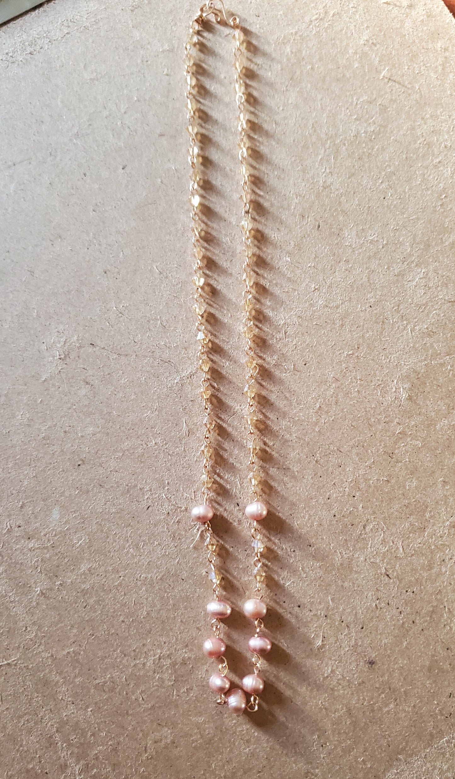 Pink Freshwater Pearls and Crystals