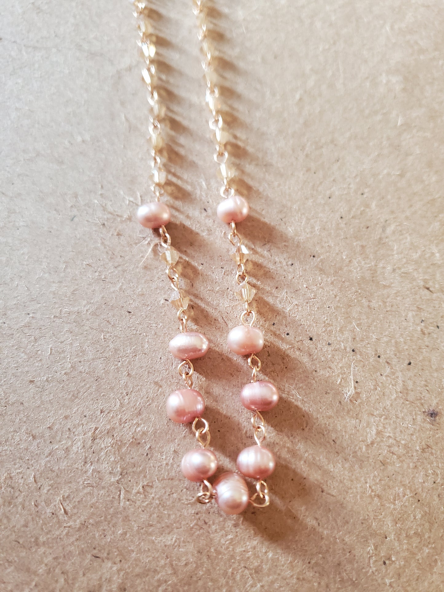 Pink Freshwater Pearls and Crystals